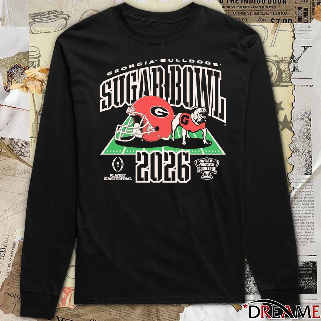 Georgia Bulldogs 2026 Allstate Sugar Bowl Playoff Quarterfinal Helmet Mascot t-shirt