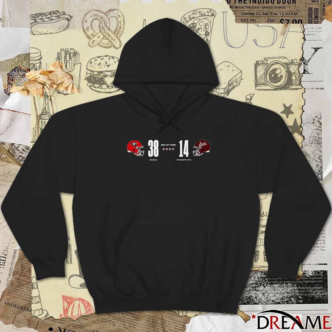 Georgia Bulldogs 38 – 14 Mississippi State Bulldogs End Of Third Saturday, November 8, 2025 t-shirt