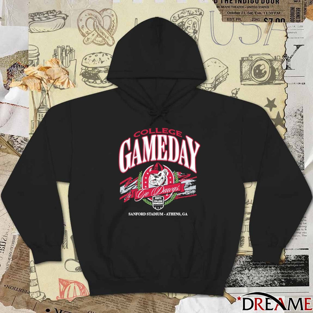 Georgia Bulldogs College GameDay Georgia Go Dawgs Sanford Stadium Athens GA t-shirt