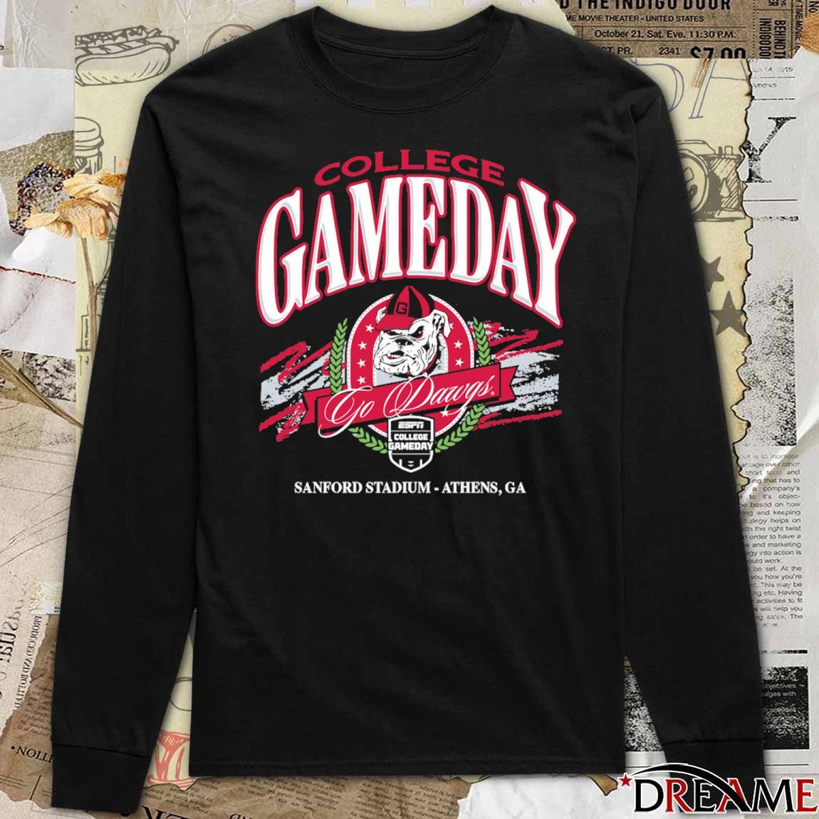 Georgia Bulldogs College GameDay Georgia Go Dawgs Sanford Stadium Athens GA t-shirt