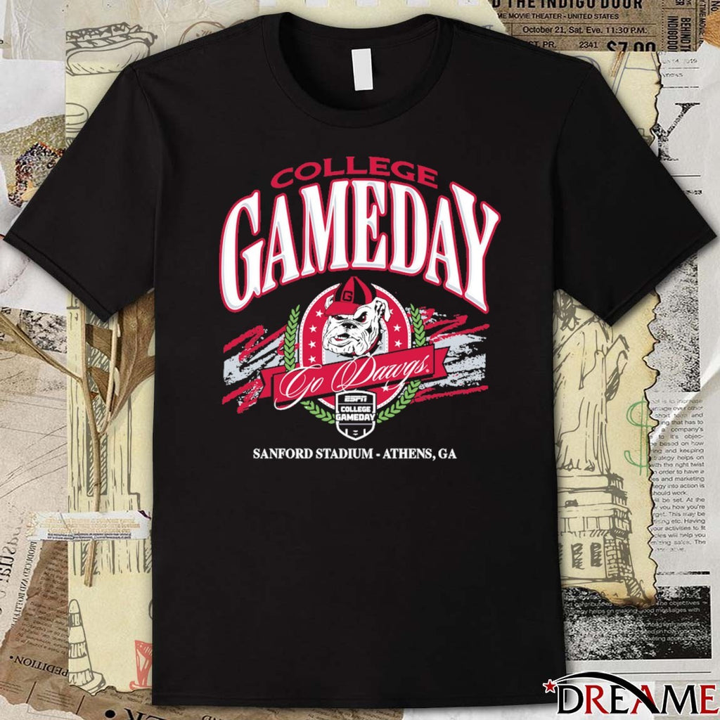 Georgia Bulldogs College GameDay Georgia Go Dawgs Sanford Stadium Athens GA t-shirt