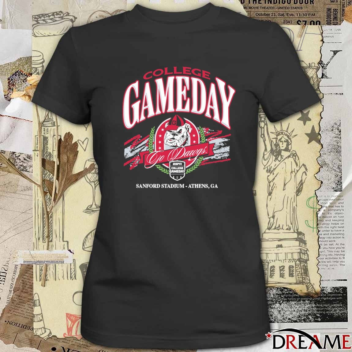 Georgia Bulldogs College GameDay Georgia Go Dawgs Sanford Stadium Athens GA t-shirt