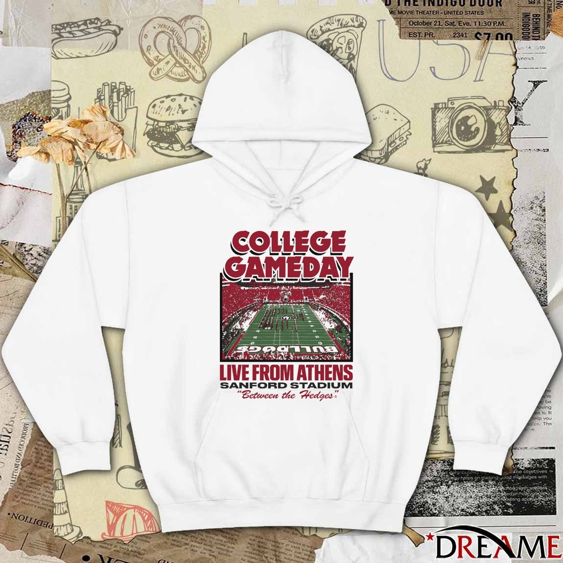 Georgia Bulldogs College GameDay Live From Athens GA Sanford Stadium Between The Hedges t-shirt