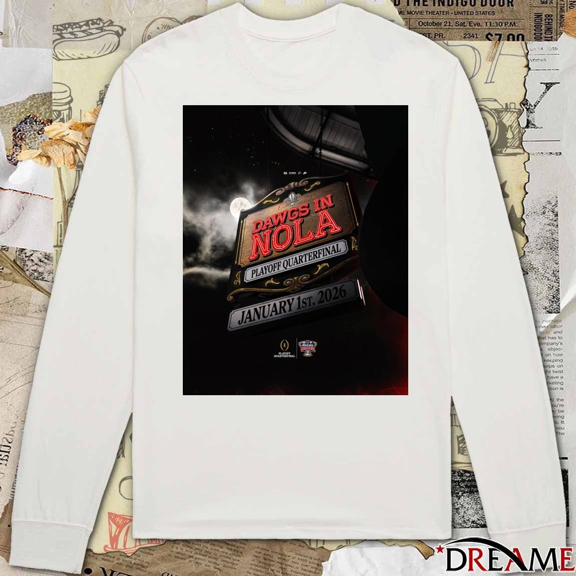 Georgia Bulldogs Dawgs In NOLA Playoff Quarterfinal Allstate Sugar Bowl 2026 Poster t-shirt