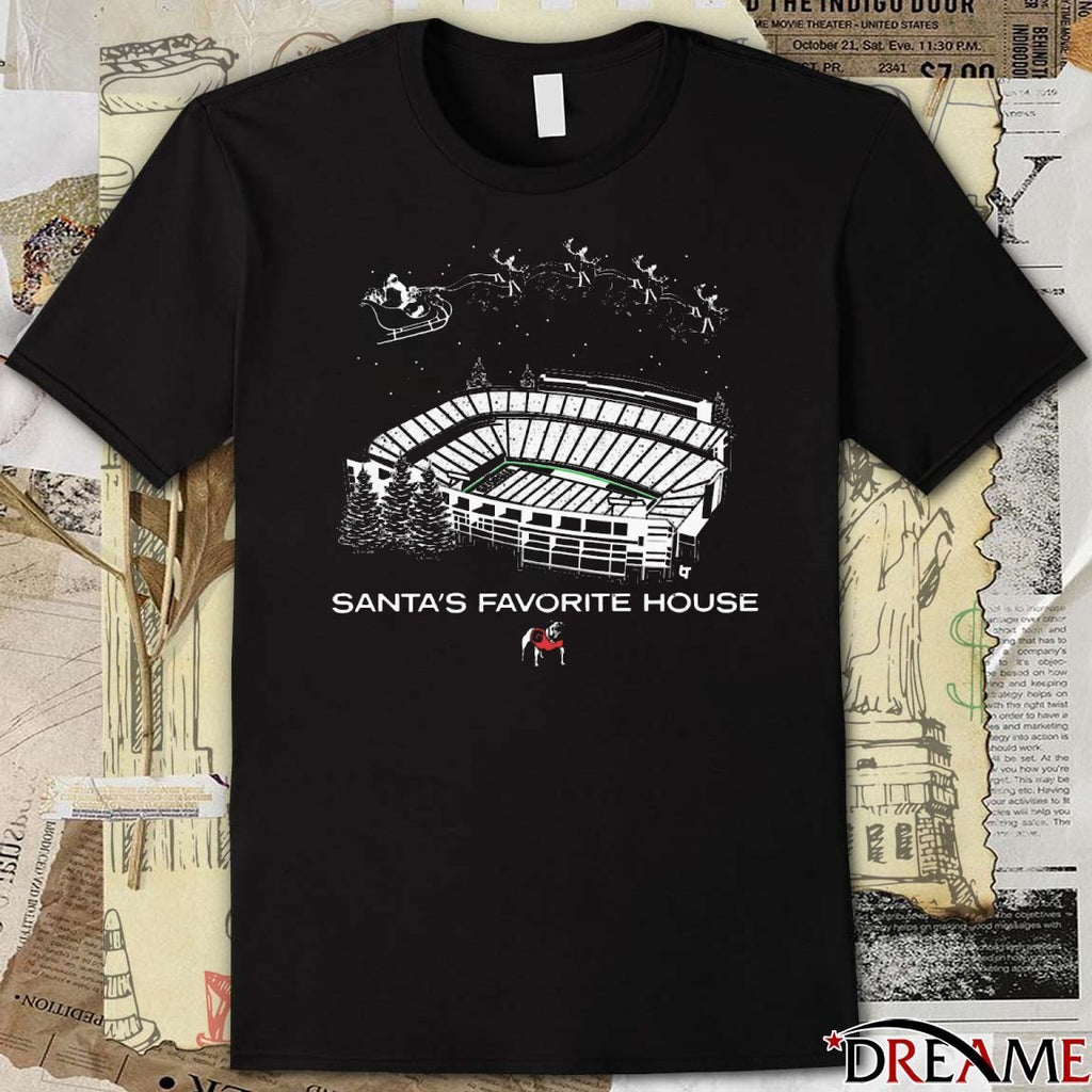 Georgia Bulldogs Football NCAA Santa’s Favorite House t-shirt