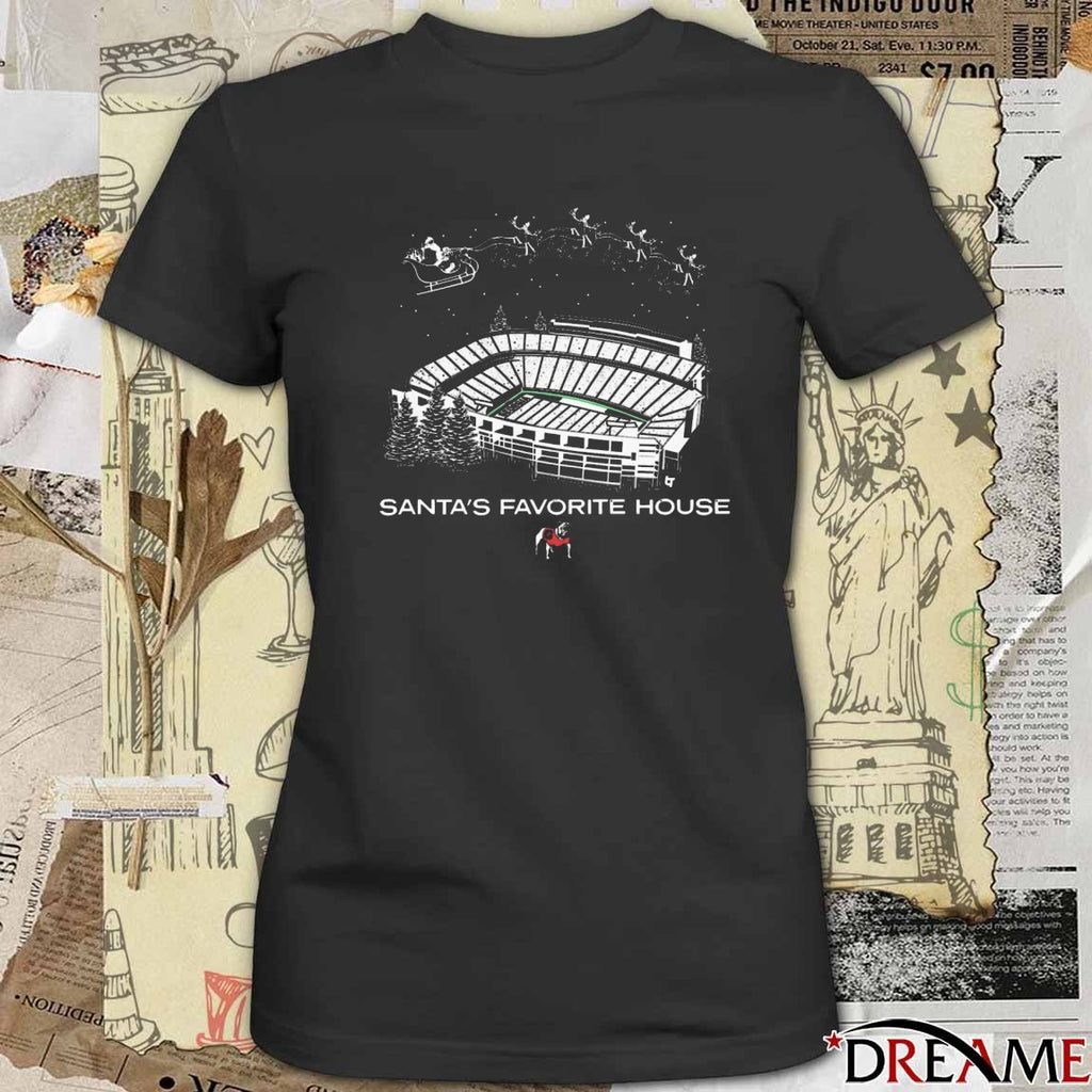 Georgia Bulldogs Football NCAA Santa’s Favorite House t-shirt