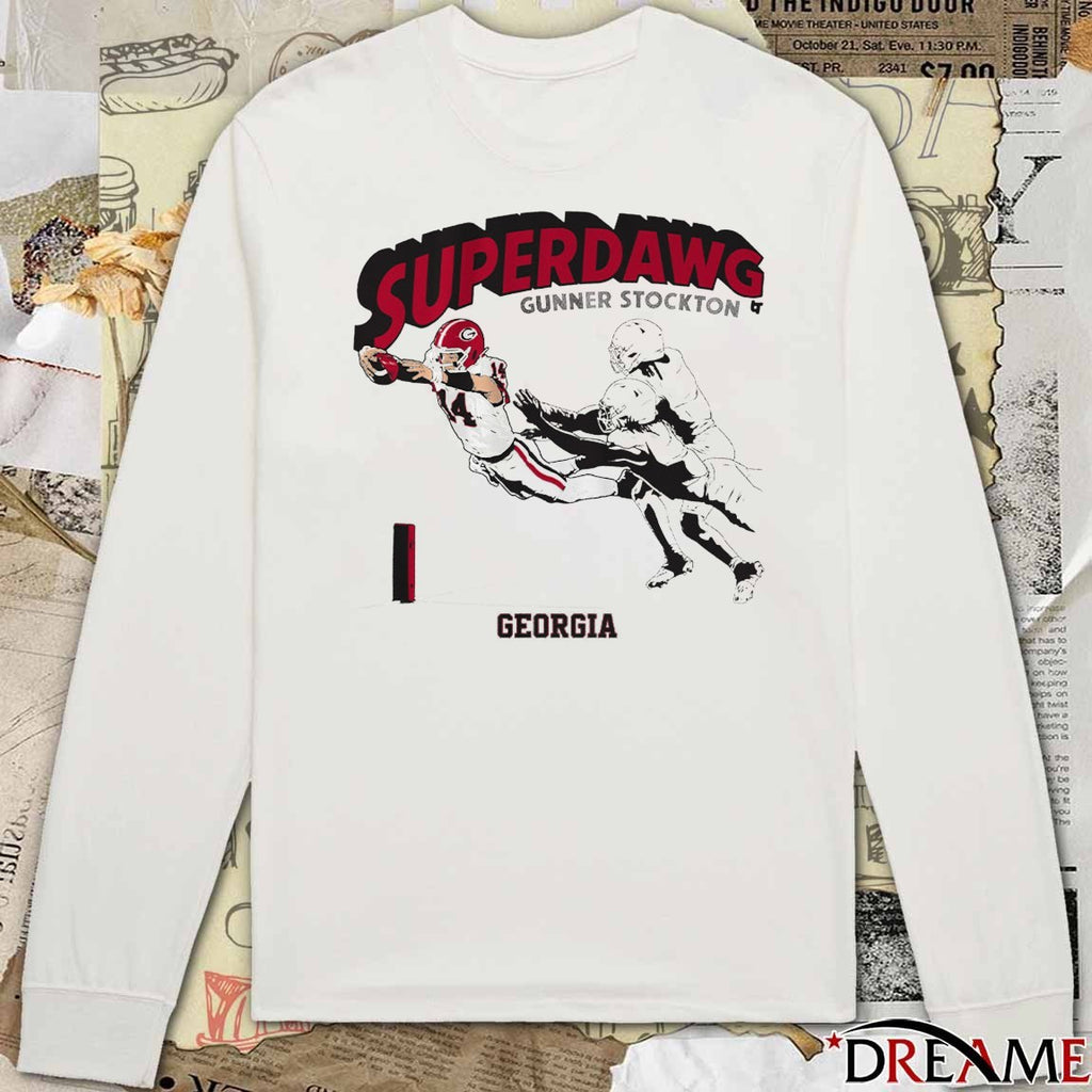 Georgia Bulldogs Football NCAA Superdawg Super Gunner Stockton t-shirt