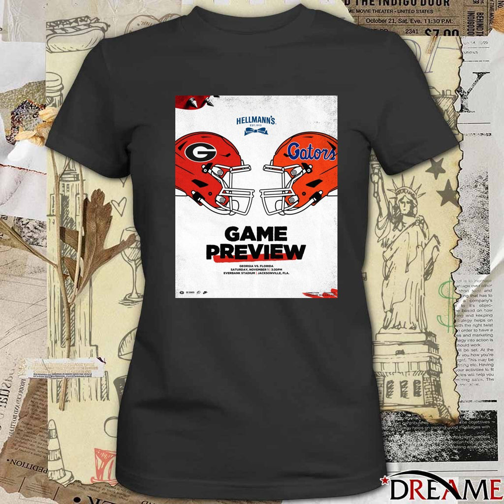 Georgia Bulldogs Vs Florida Gators Game Preview November 1 2025 Everbank Stadium Poster t-shirt
