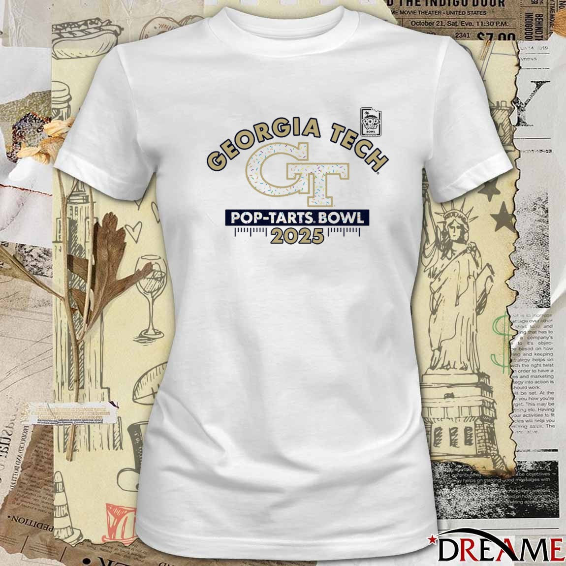 Georgia Tech Yellow Jackets 2025 Pop-Tarts Bowl Sprinkle Logo t-shirt