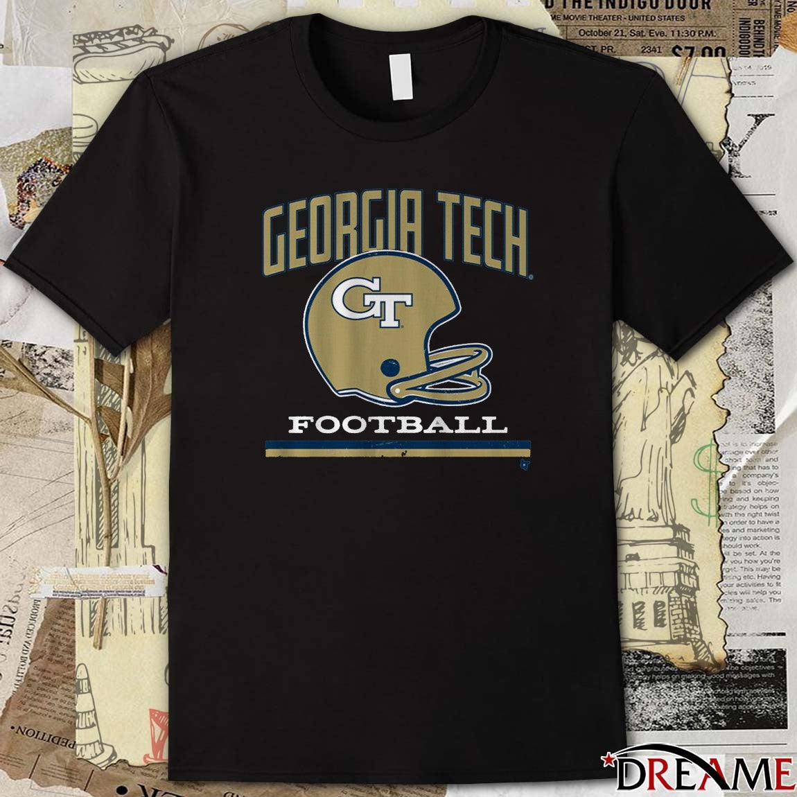 Georgia Tech Yellow Jackets NCAA Football Vintage Helmet t-shirt