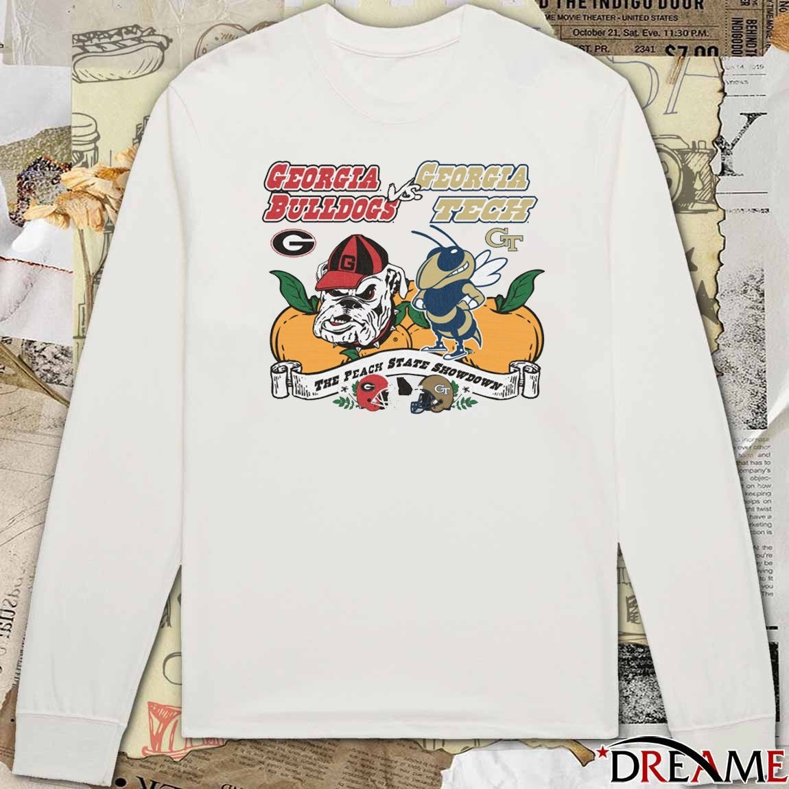 Georgia Tech Yellow Jackets Vs Georgia Bulldogs The Peach State Showdown Mascots t-shirt