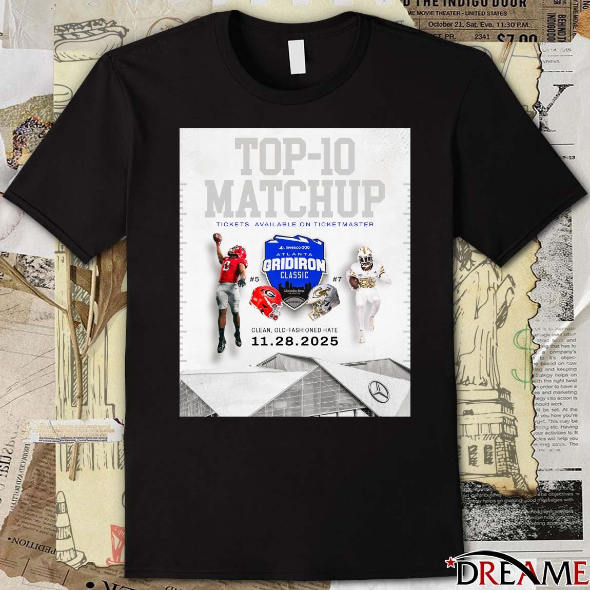 Georgia Vs Georgia Tech Top 10 Matchup 11 28 2025 Clean Old-Fashioned Hate Poster t-shirt