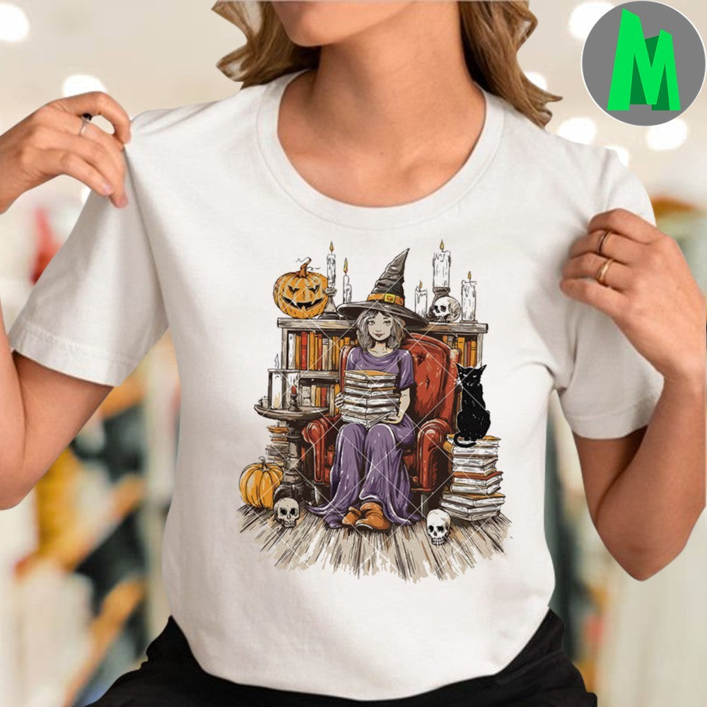 Girl in the bookstore book halloween Shirt