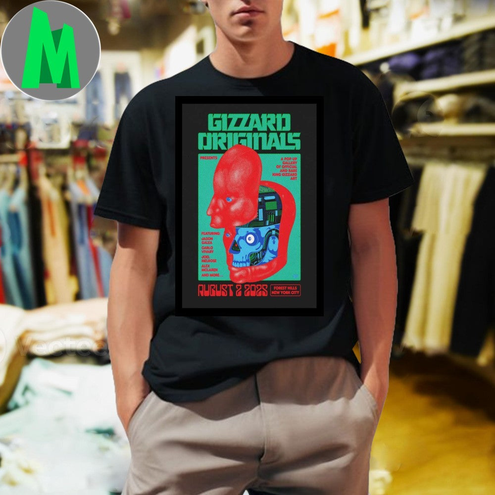 Gizzard Originals King Gizzard Art Pop-Up August 2 2025 Forest Hills Poster T-Shirt