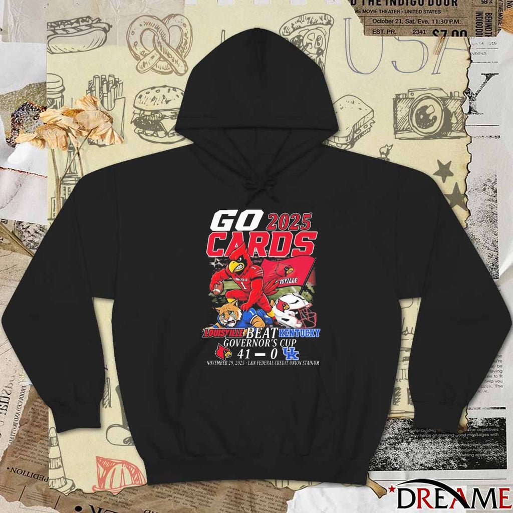 Go 2025 Louisville Cardinals Beat 41- 00 Kentucky Wildcats Governors Cup Nov 29 2025 t-shirt