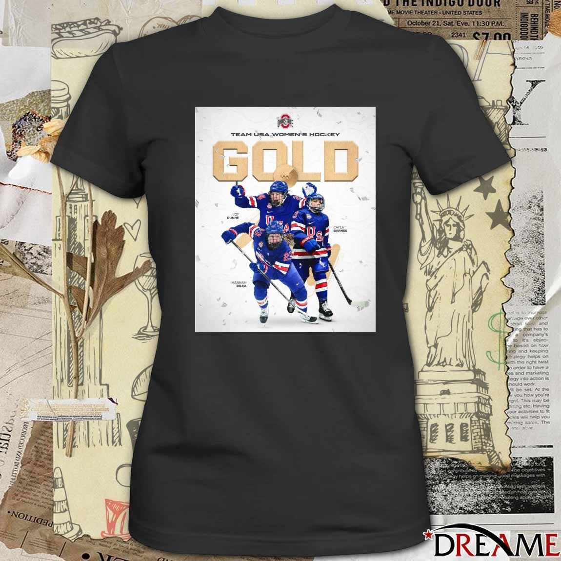 Gold Medal Buckeyes Cayla Barnes, Hannah Bilka And Joy Dunne Win Gold With Team USA t-shirt