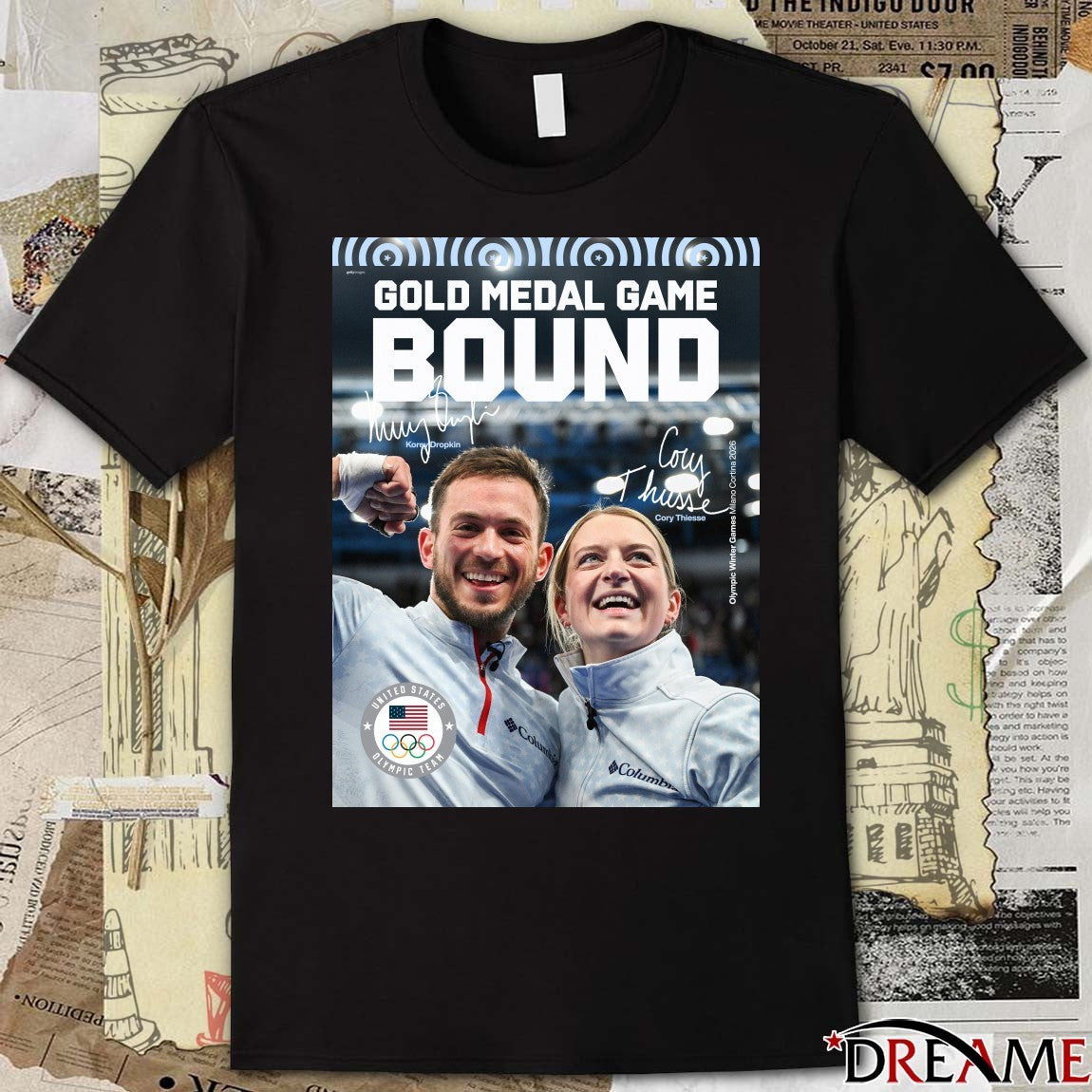 Gold Medal Game Bound Korev Dropkin And Cory Thiesse Signatures Poster t-shirt