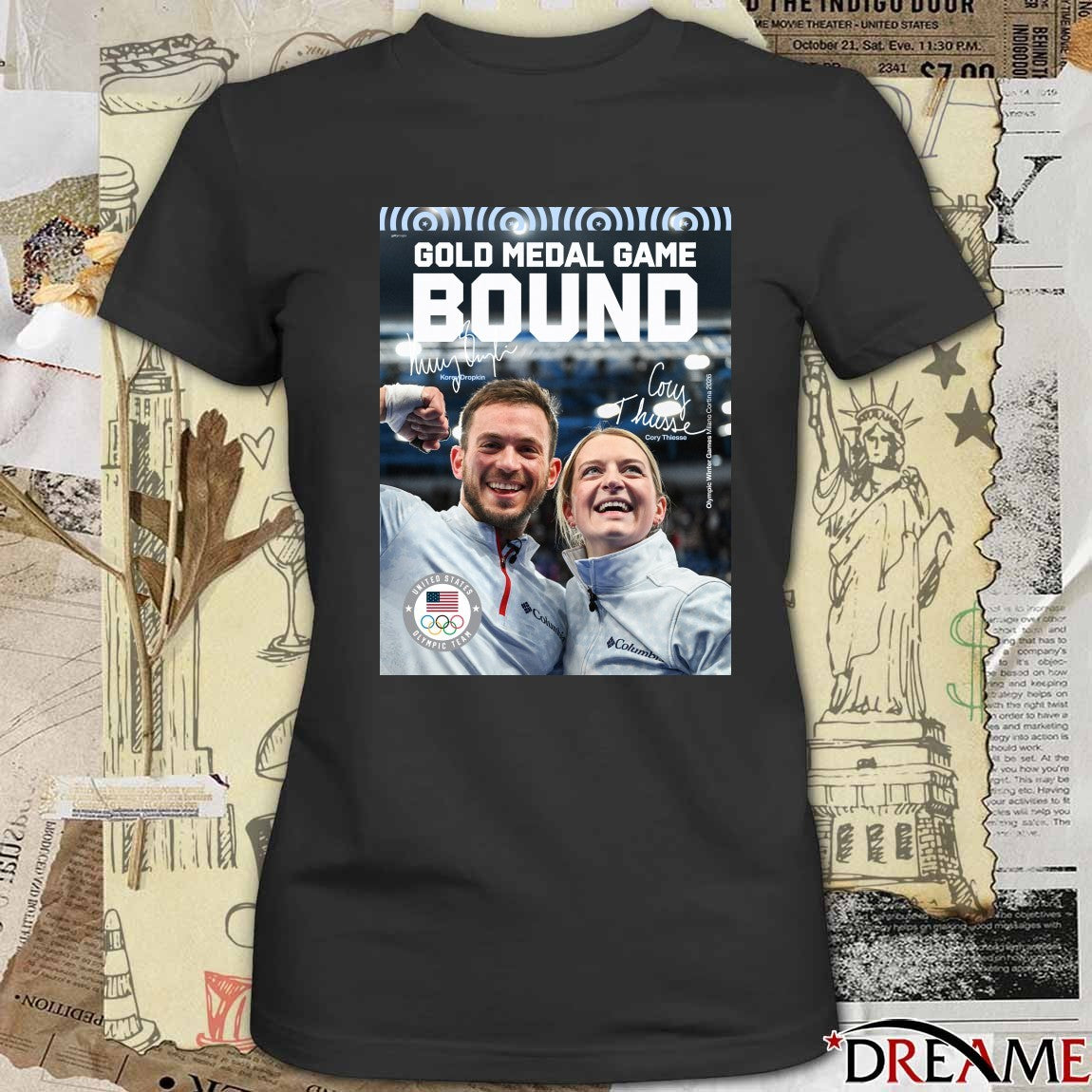 Gold Medal Game Bound Korev Dropkin And Cory Thiesse Signatures Poster t-shirt