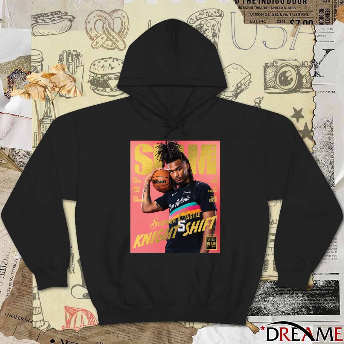 Gold Metal SLAM 261 Stephon Castle Knight Shift San Antonio Spurs Basketball Magazine t-shirt