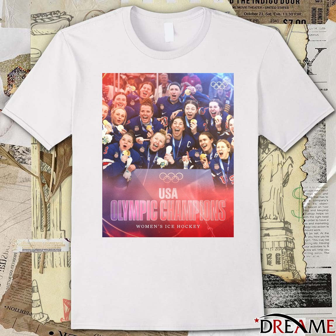 Golden Again USA Women’s Ice Hockey Team Olympic Champions Poster t-shirt