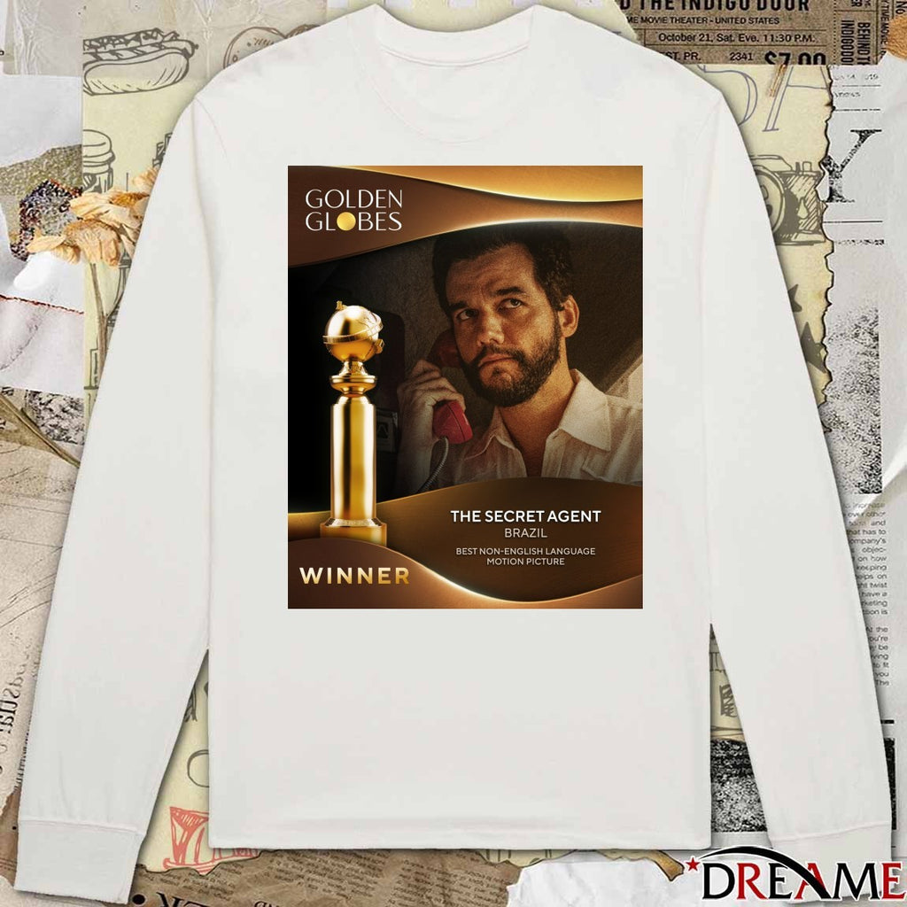 Golden Globes Winner The Secret Agent Brazil Best Non-English Language Motion Picture Poster t-shirt