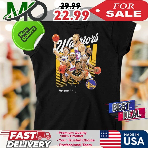 Golden State Warriors Starting 5 NBA 2025 Basketball Fan Logo T-Shirt