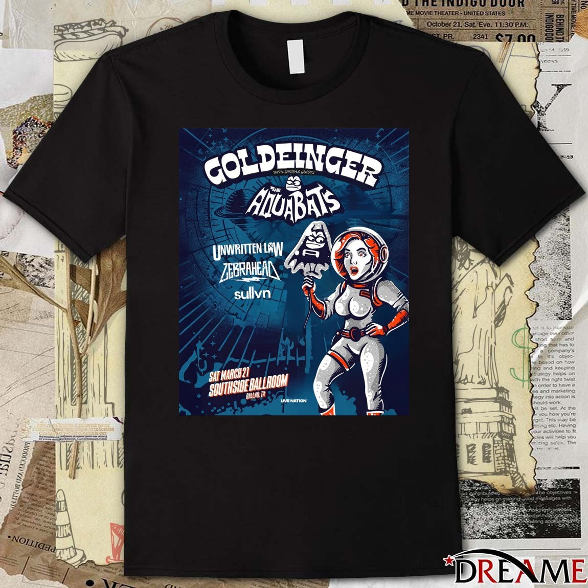 Goldfinger The Aquabats March 21 South Side Ballroom Dallas TX Poster t-shirt