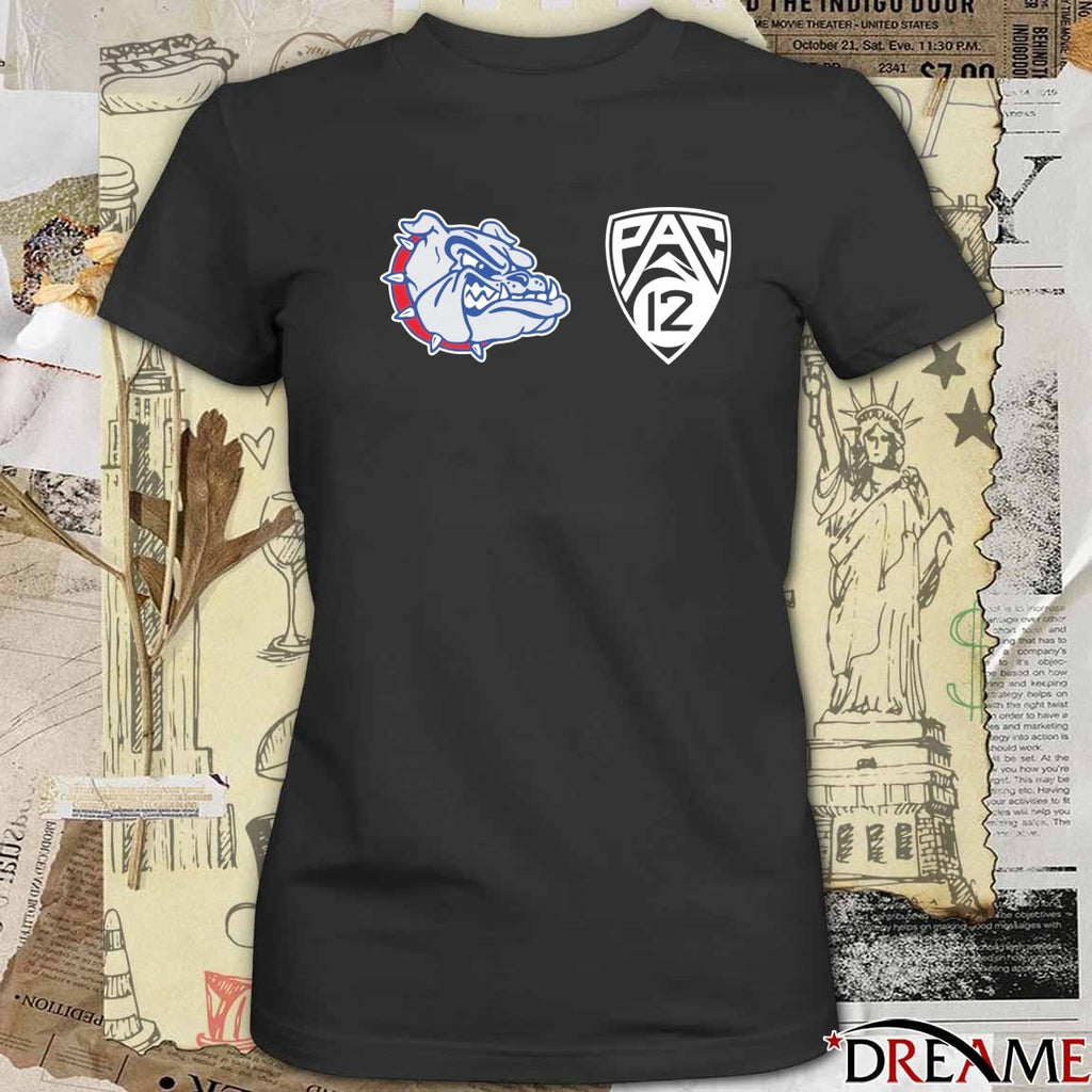 Gonzaga Bulldogs x Pac-12 Conference 2026 Logos t-shirt