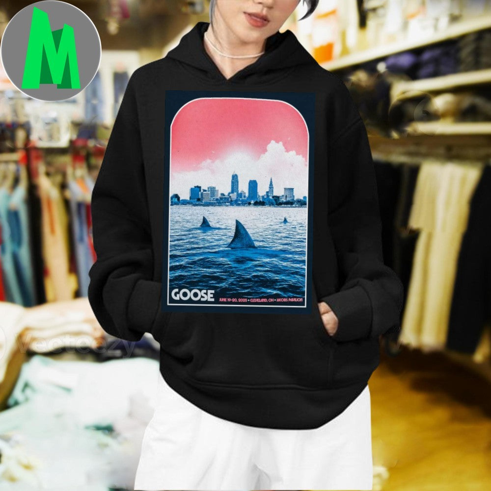 Goose June 19-20 2025 Cleveland Jacobs Pavilion Shark Poster T-Shirt