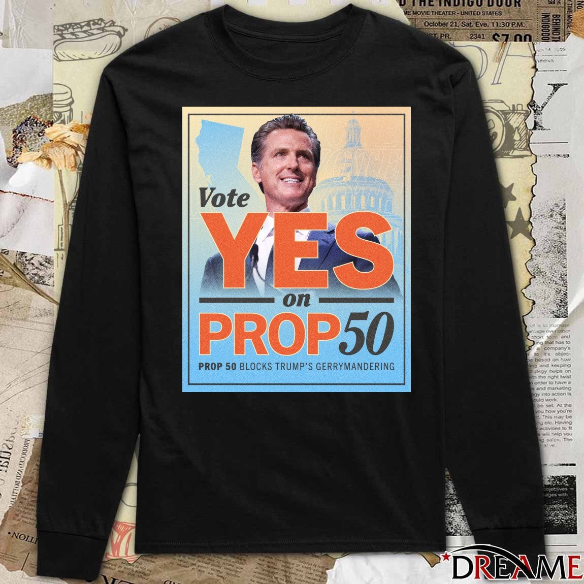 Governor Gavin Newsom Vote Yes On Proposition 50 Prop 50 Blocks Trump’s Gerrymandering 2025 Poster t-shirt
