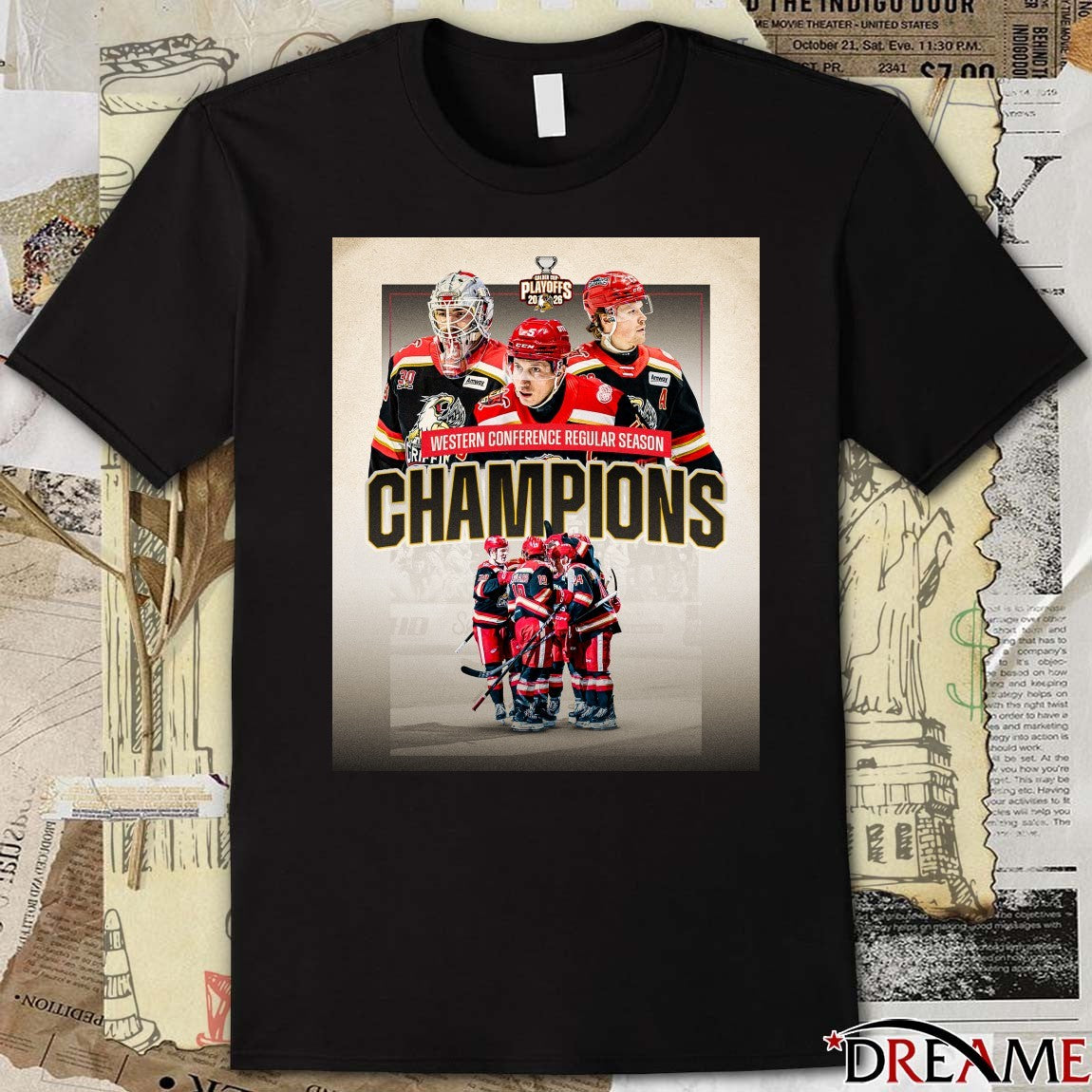 Grand Rapids Griffins 2026 Western Conference Regular Season Champions Poster t-shirt