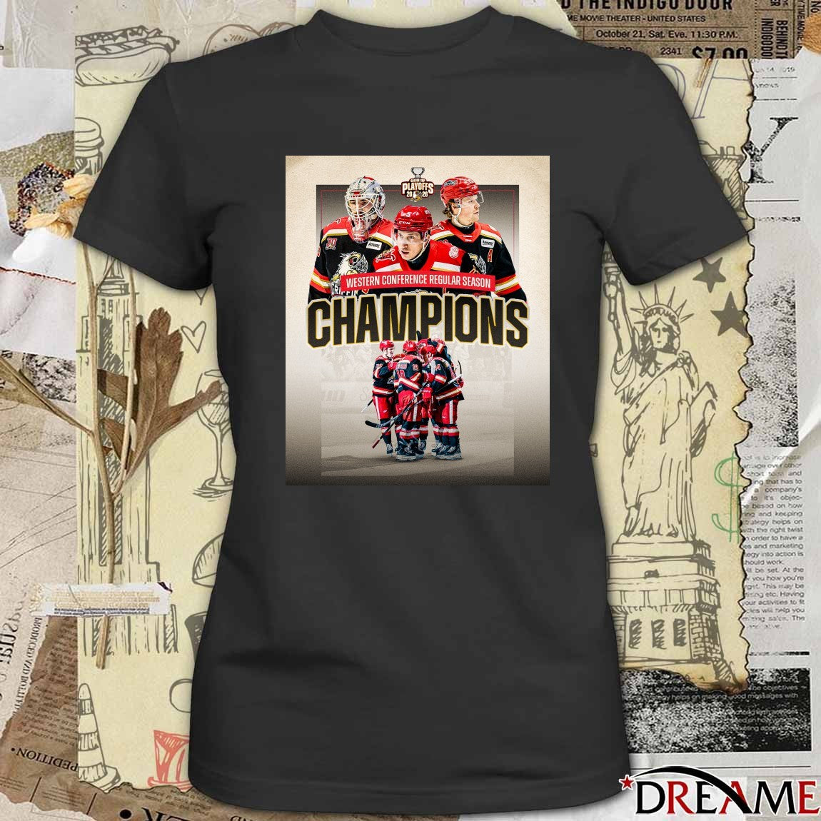 Grand Rapids Griffins 2026 Western Conference Regular Season Champions Poster t-shirt