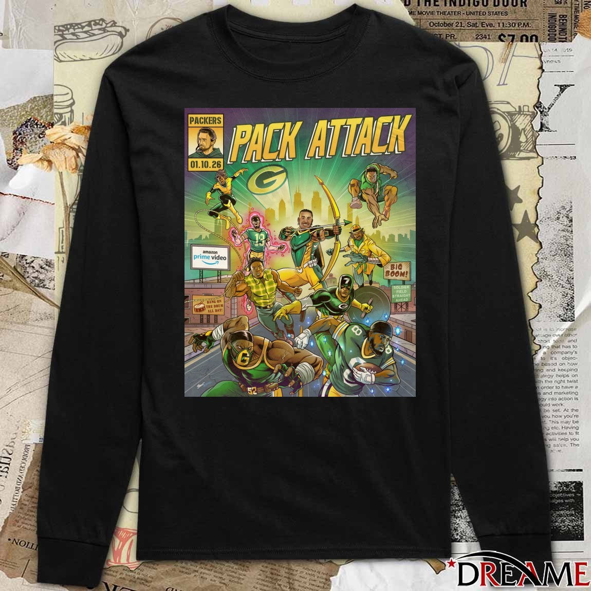 Green Bay Packers Pack Attack Bang On The Drum All Day Superheroes January 10, 2026 Poster t-shirt
