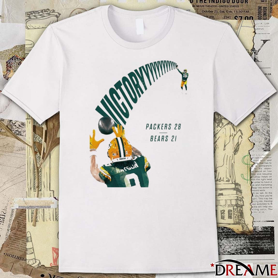 Green Bay Packers Victory Final Score 28 Bears 21 t-shirt