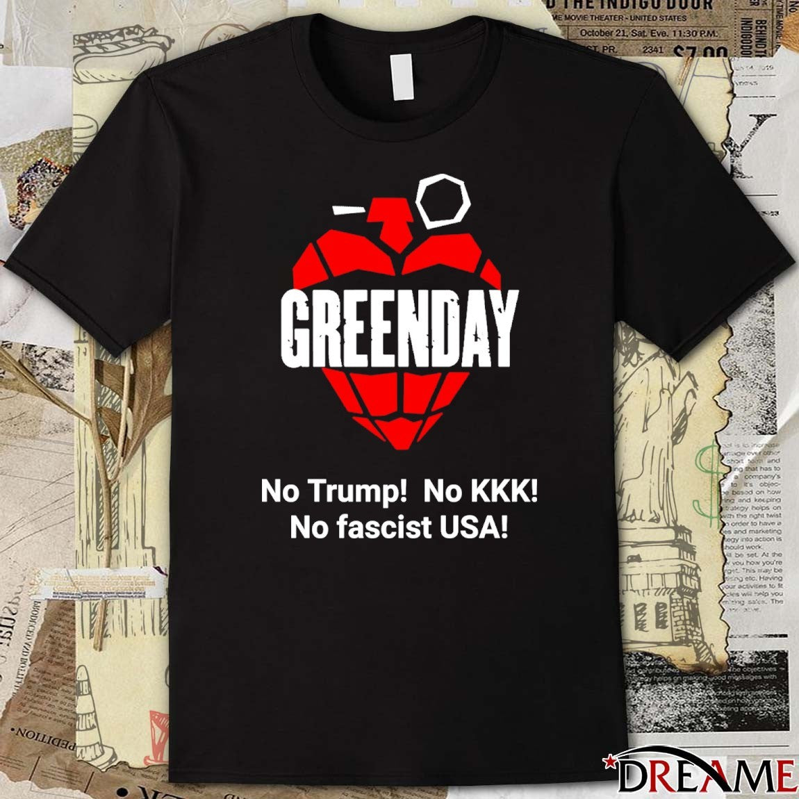 Green Day No Trump No KKK No Fascist USA t-shirt