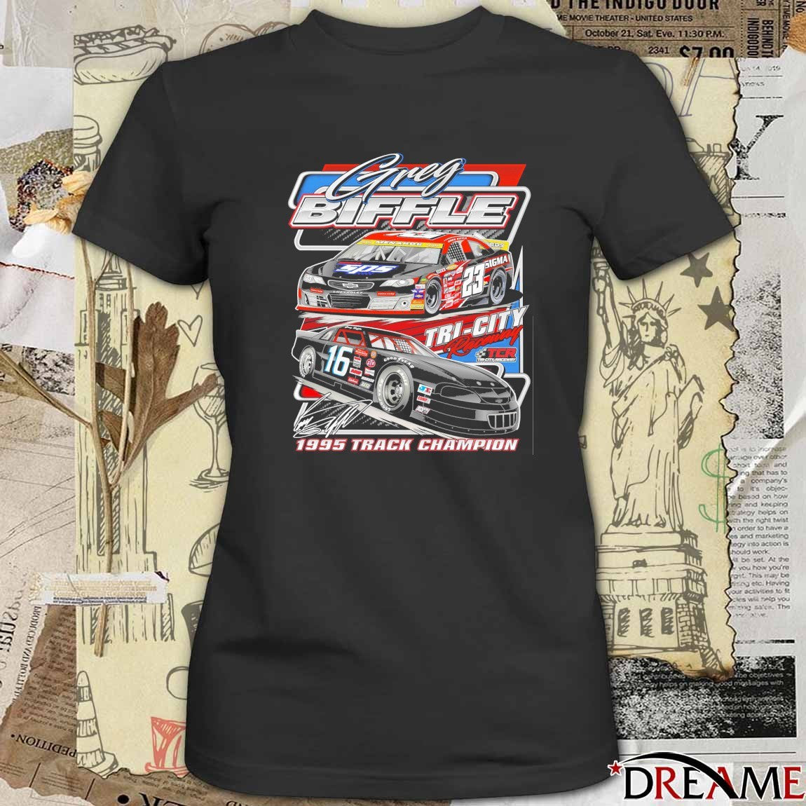 Greg Biffle 2025 Arca Past And Present Raceway 1995 Track Champion Signature t-shirt