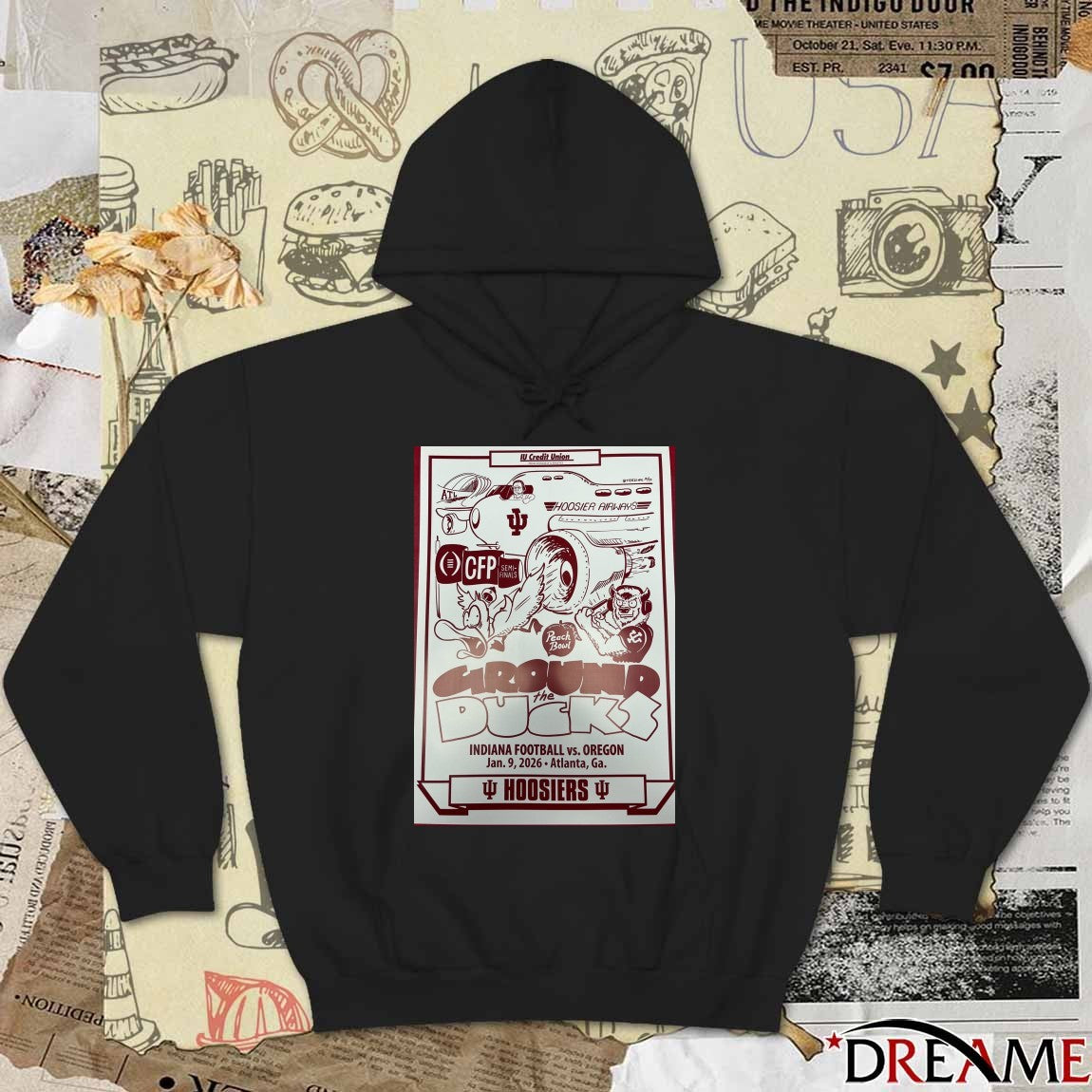 Ground The Duck CFP Semi-Final Peach Bowl game Indiana Football vs. Oregon Atlanta, Ga Poster t-shirt