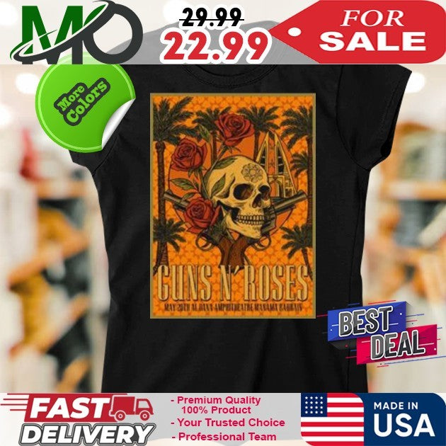 Guns N Roses 2025 World Tour At The Al Dana Amphitheatre In Bahrain On May 20 2025 And Skull Shirt