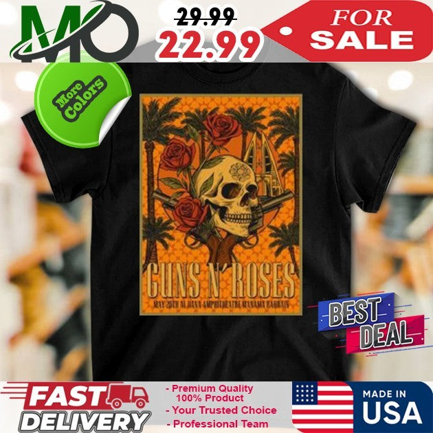 Guns N Roses 2025 World Tour At The Al Dana Amphitheatre In Bahrain On May 20 2025 And Skull Shirt