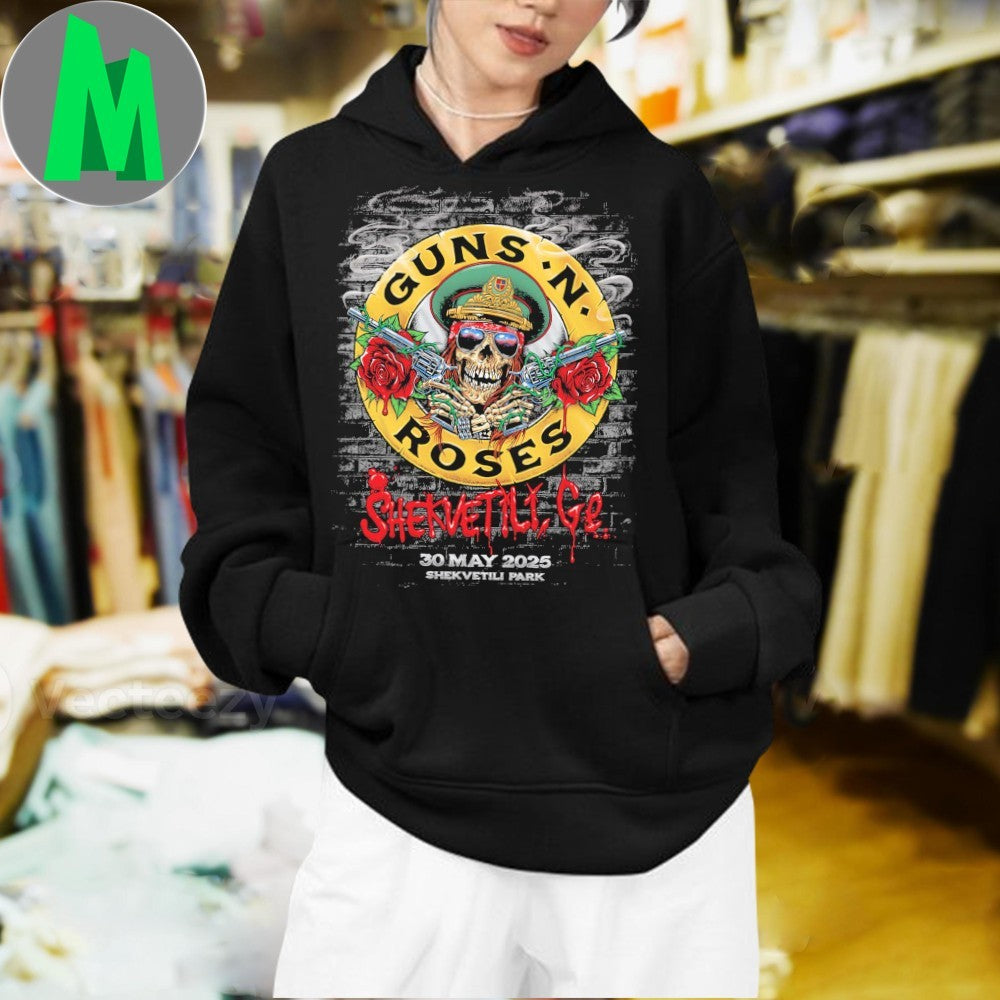 Guns N’ Roses May 30 2025 Shekvetili Concert T-Shirt Live Performance Graphic Tee Tour Merch Rock Band Apparel