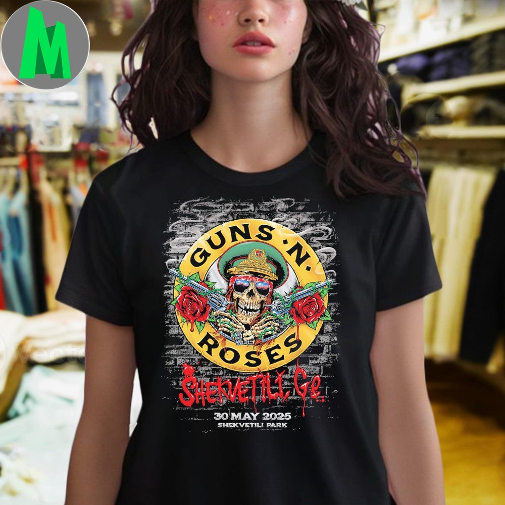 Guns N’ Roses May 30 2025 Shekvetili Concert T-Shirt Live Performance Graphic Tee Tour Merch Rock Band Apparel
