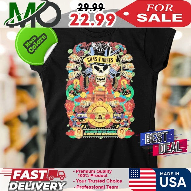 Guns N’ Roses Tour Show Poster Saturday May 17 2025 At Mumbai In Mahalaxmi Race Course Shirt
