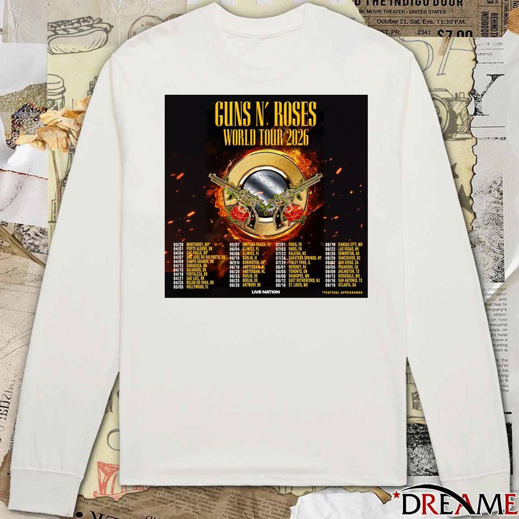 Guns N’ Roses World Tour 2026 3 28 Monterrey MX 04 01 Porto Alegre BR Poster t-shirt