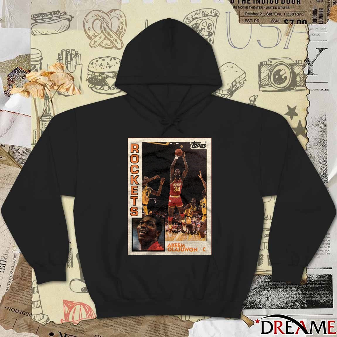 Hakeem Olajuwon Houston Rockets 2026 NBA Basketball Topps Trading Card t-shirt