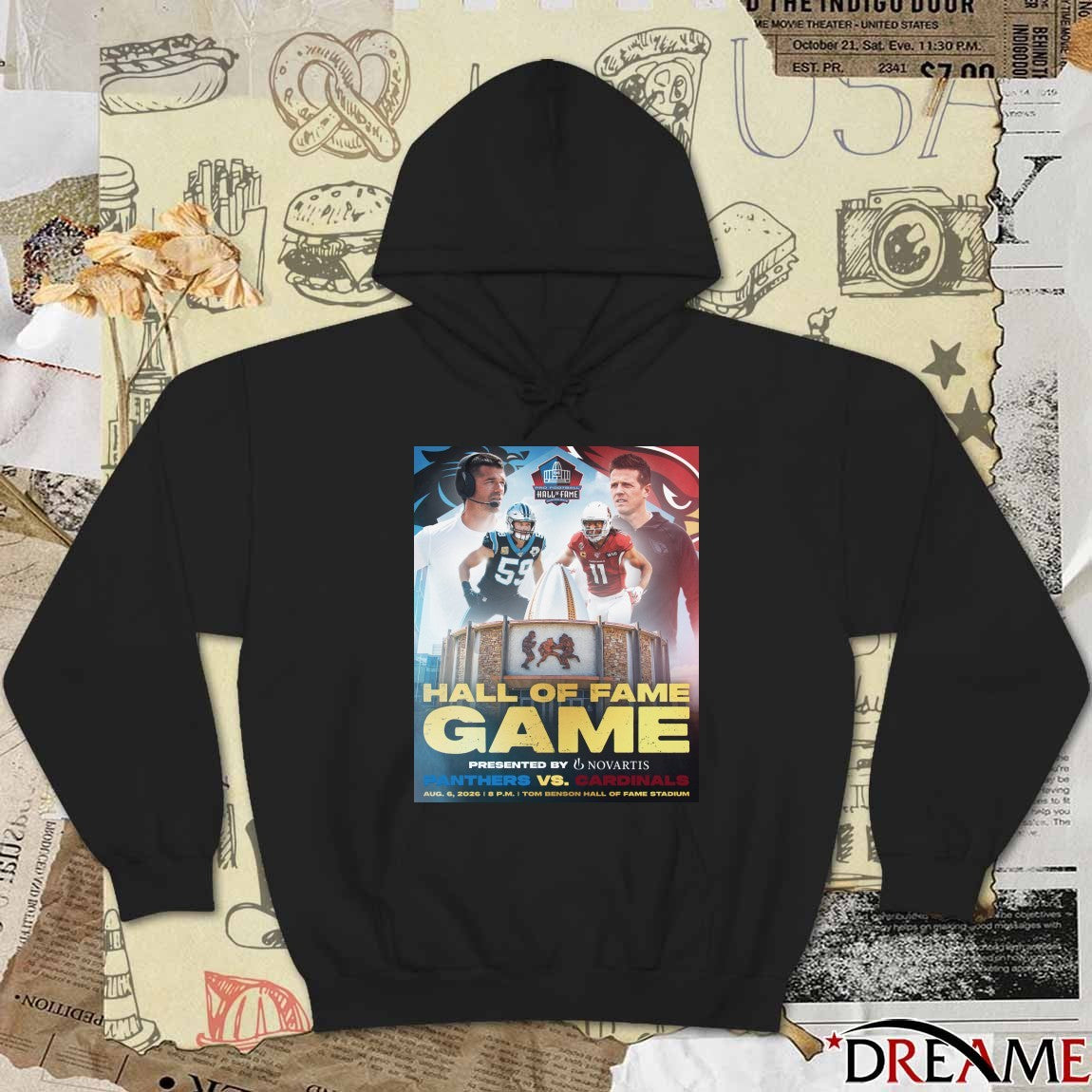 Hall Of Fame Game Panthers Vs Cardinals August 6 2026 Tom Benson HOF Stadium Poster t-shirt