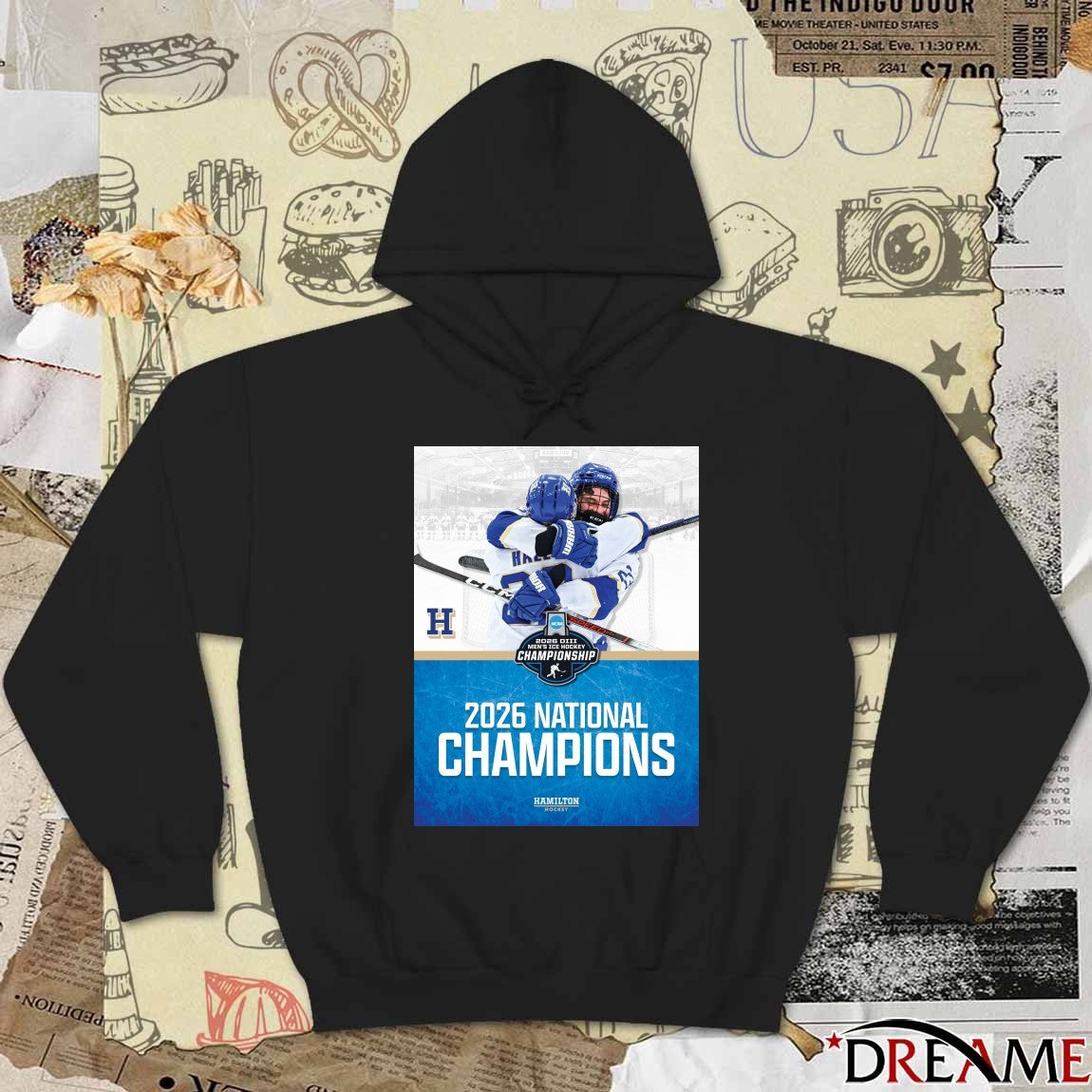 Hamilton College 2026 National NCAA Division III Men’s Ice Hockey Championship Poster t-shirt