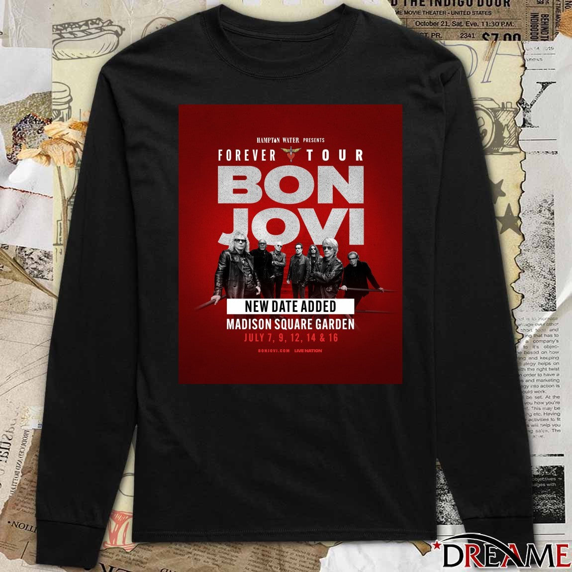 Hampton Water Presents Forever Tour Bon Jovi Madison Square Garden July 7-16 2026 Poster t-shirt