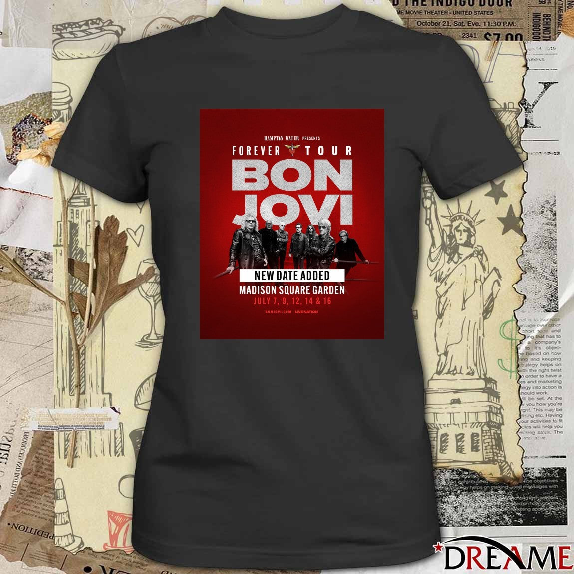 Hampton Water Presents Forever Tour Bon Jovi Madison Square Garden July 7-16 2026 Poster t-shirt