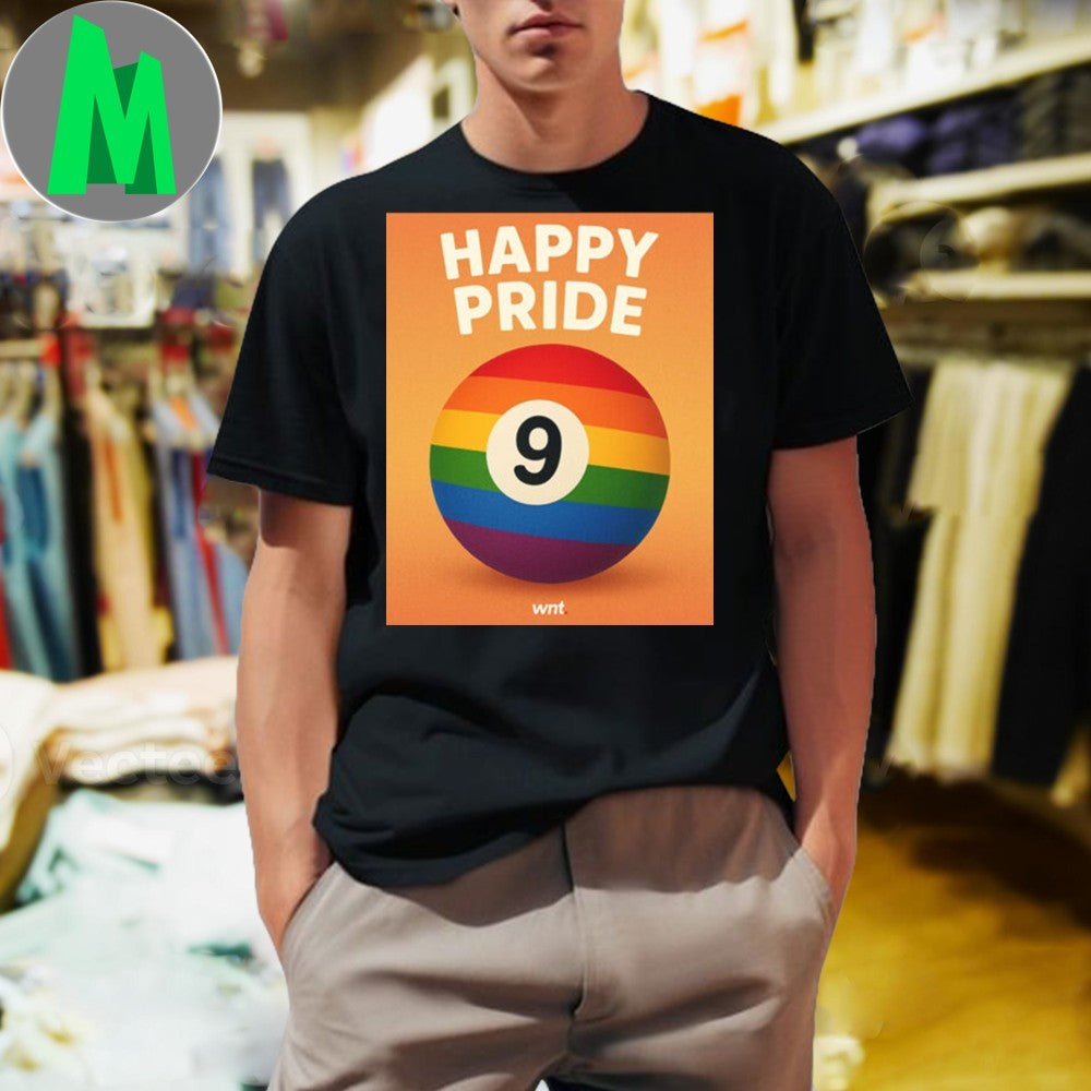Happy Pride Month Rainbow Pool Ball 9 Matchroom WNT Graphic T-Shirt