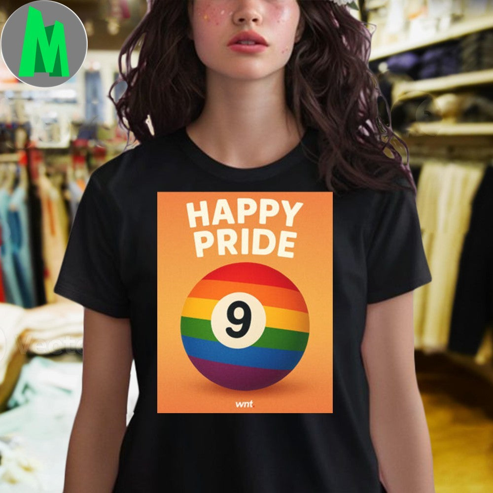 Happy Pride Month Rainbow Pool Ball 9 Matchroom WNT Graphic T-Shirt
